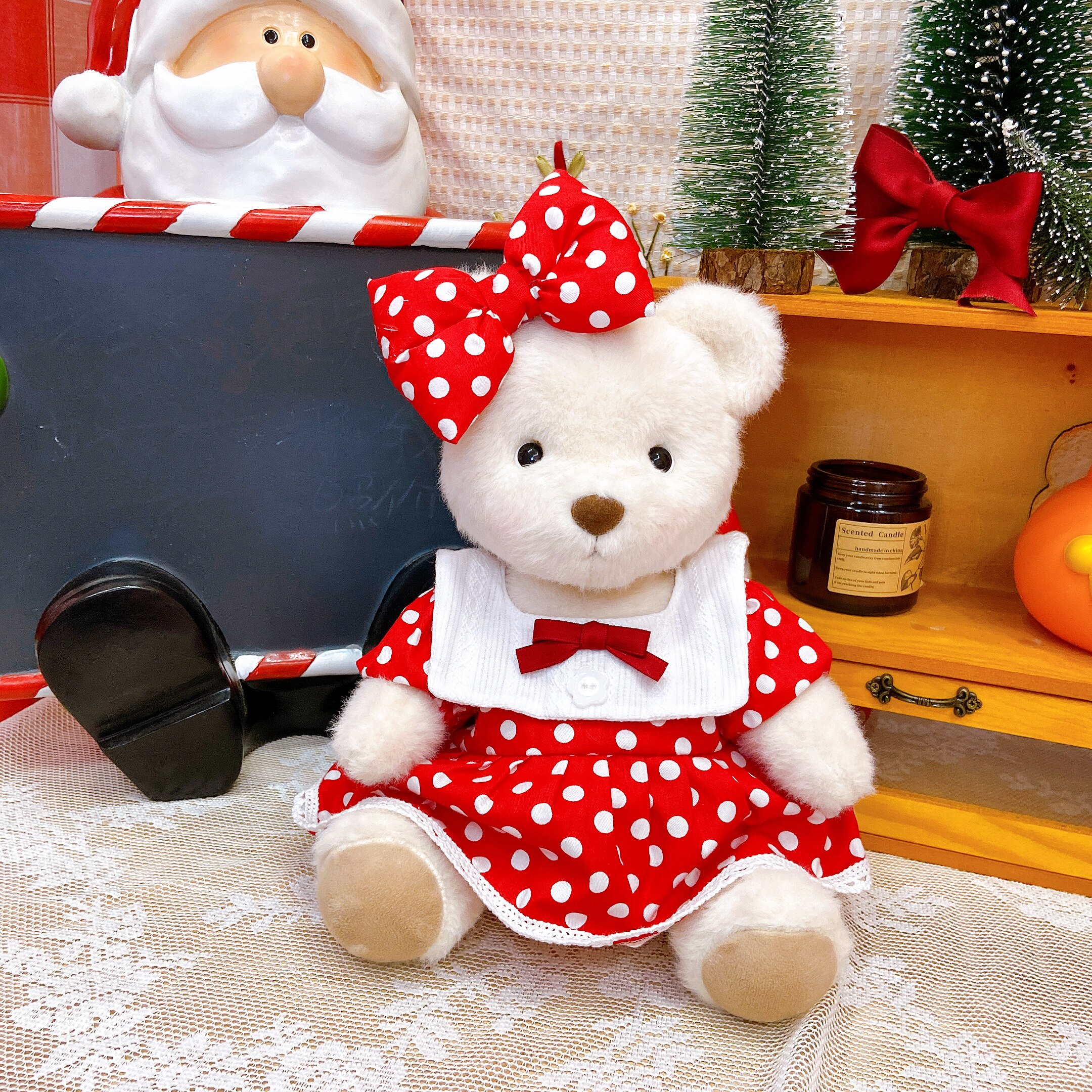 莉娜小熊衣服中号30cm娃衣手作玩偶着替红色lolita洛丽塔配饰小物