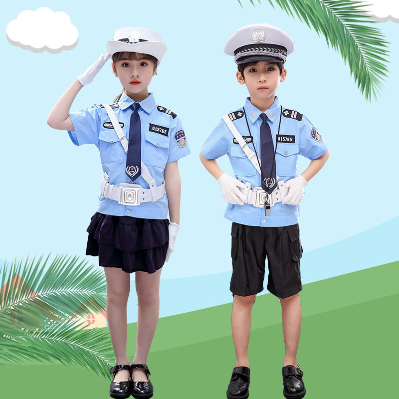 儿童警察服警官服幼儿园军装装小交警特警演出服儿童演出服