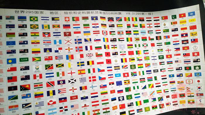 国旗世界国国鉴赏大张外国钱币各国中英文简介旗帜