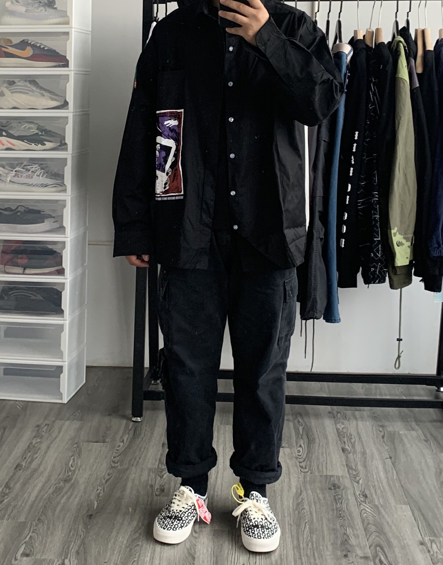 cavemptce鬼手数码印花衬衫外套陈冠希衬衫