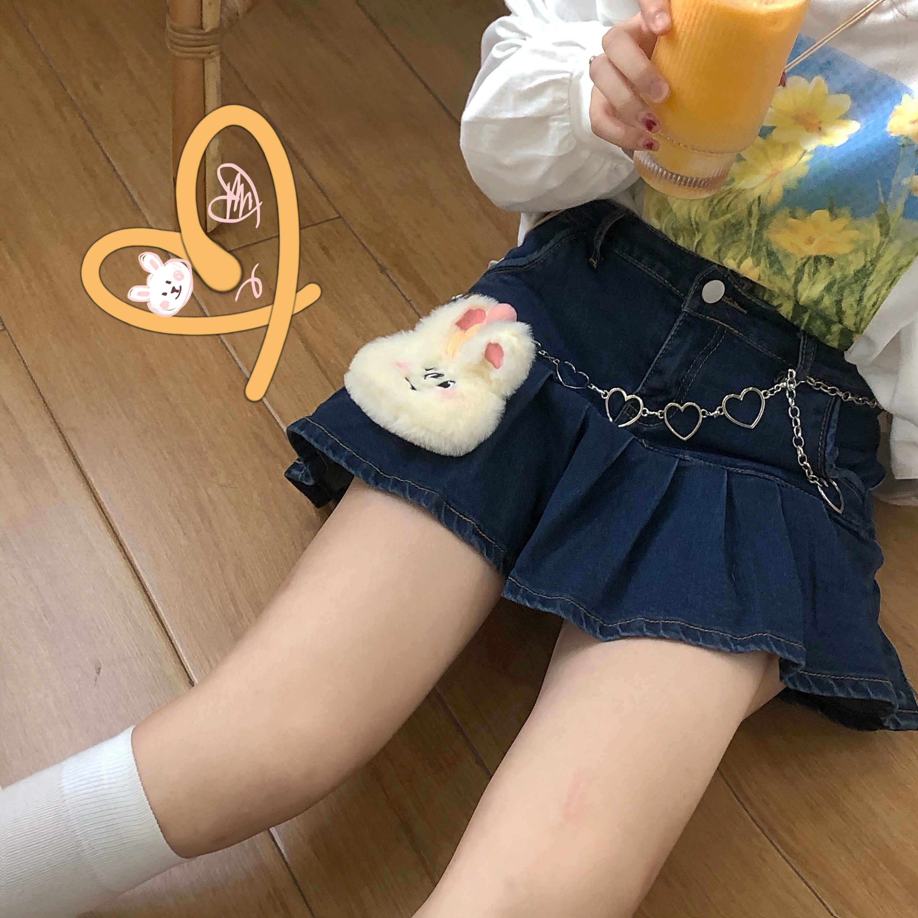 【ALITTLE 乱糟糟】复古辣妹牛仔超短裙甜酷风超显瘦高腰百搭款女