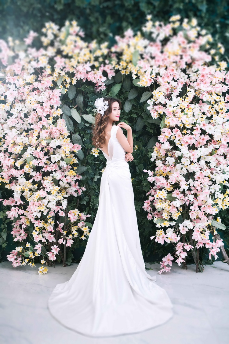 背景新款影楼花墙主题婚纱摄影影棚写真拍摄数码背景布类