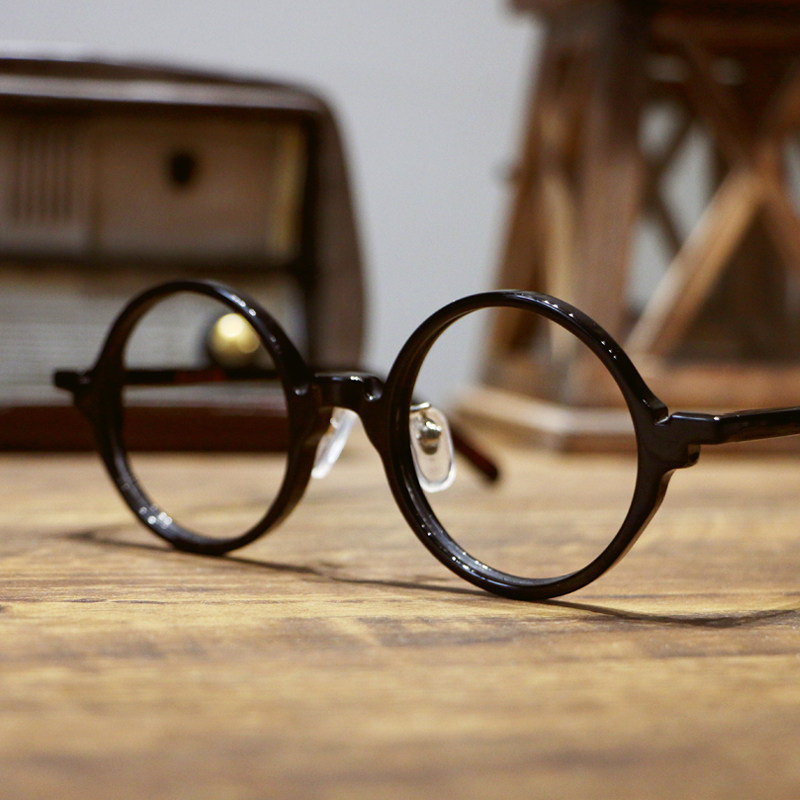 眼镜架复古文艺眼镜镜框男女圆形板材vintage小圆眼镜架