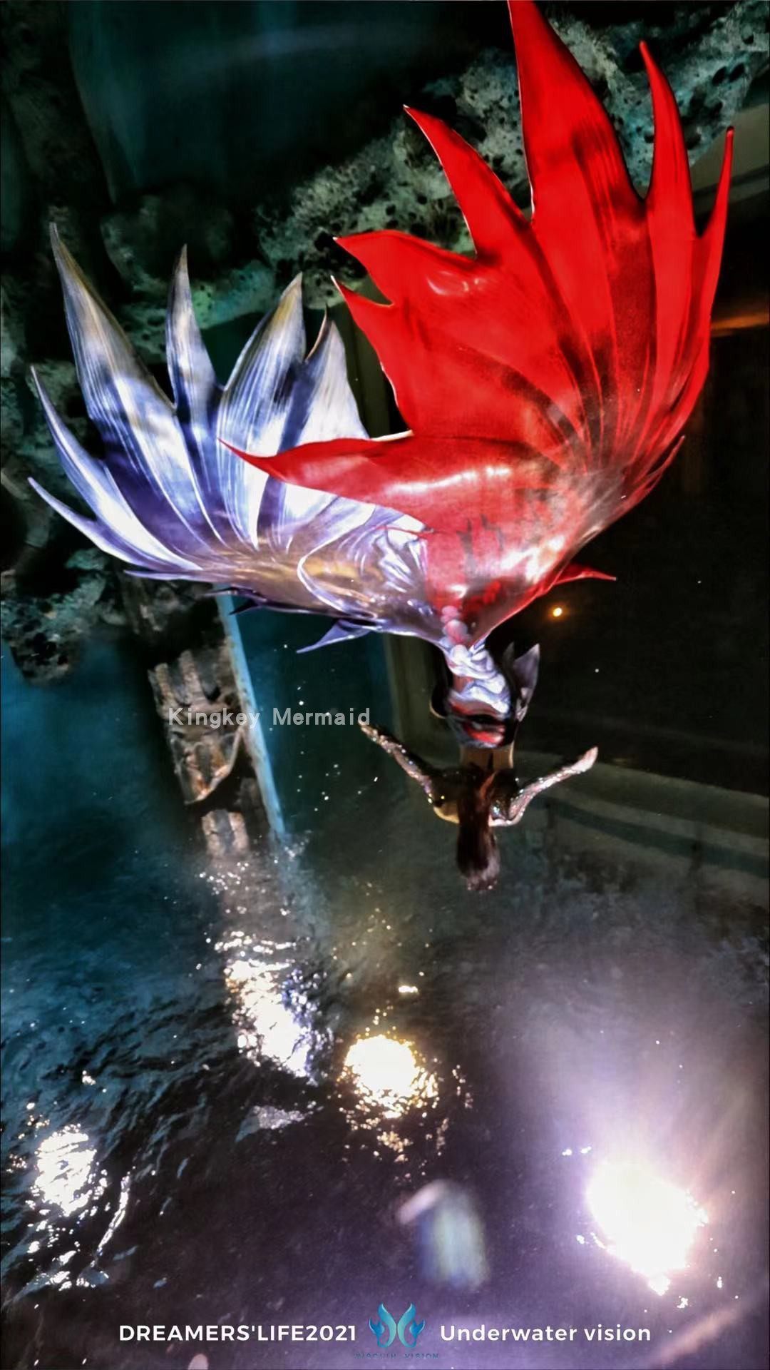 鲸歌原创美人鱼尾巴定制双生高品质鱼皮海洋馆演出潜水服