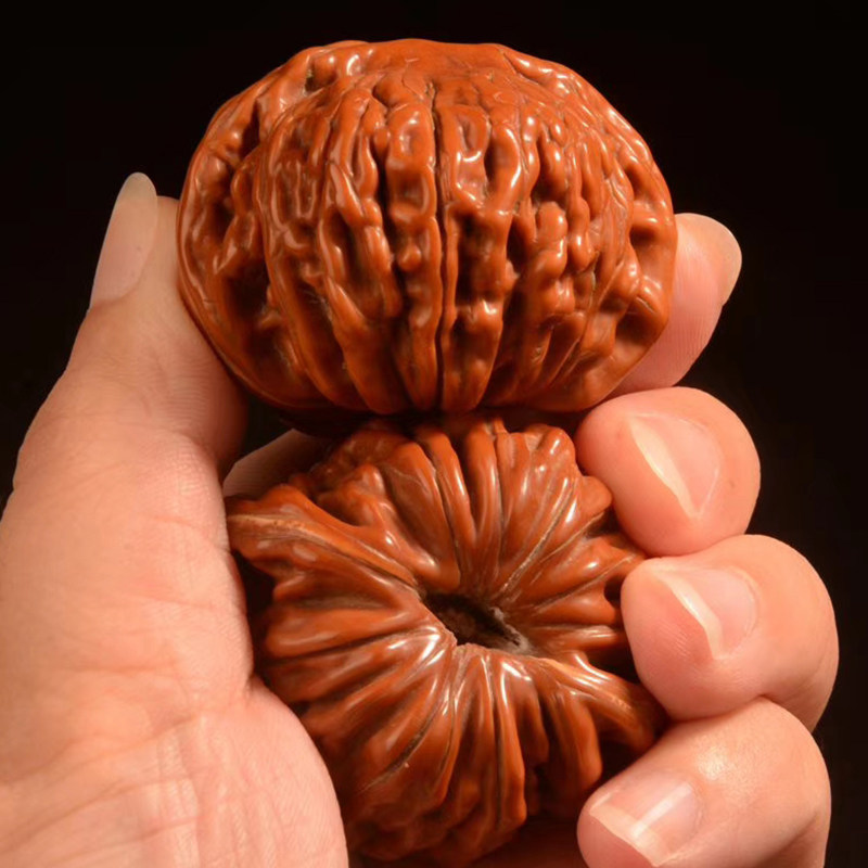 文玩核桃苹果园磨盘正磨狮子头座楼45mm手串