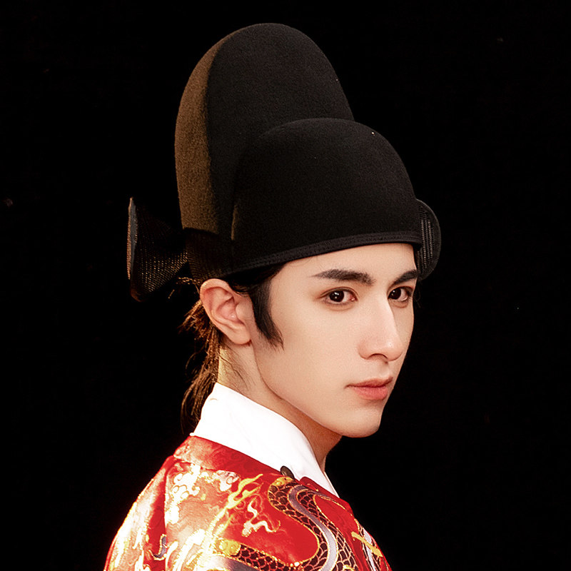 如梦梦霓裳翼善冠汉帽子乌纱帽明制首圆领配饰圆顶帽子