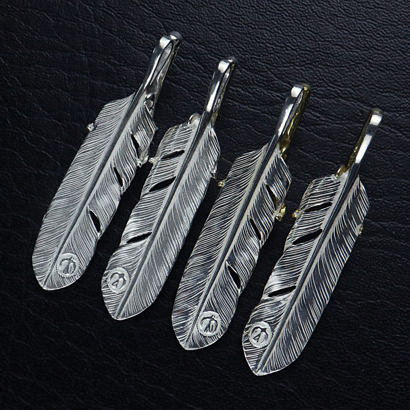 伊瓦鹰爪纯银吊坠羽毛大码金鹰爪18k银爪kikuchi项坠