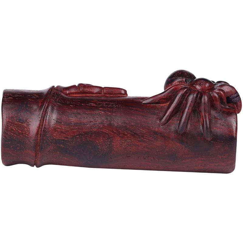 梨香院知足常乐手把印度小叶叶紫檀木蜘蛛盘玩手玩把木雕