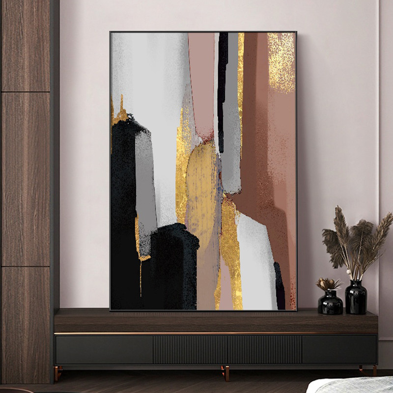 现代轻奢客厅装饰画沙发背景墙壁画高级抽象巨幅现代装饰画