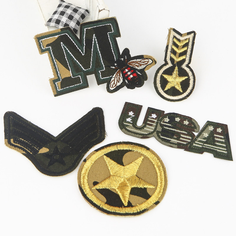 迷彩徽章布贴 衣服补丁贴熨烫时尚个性装饰贴花补洞修补贴布