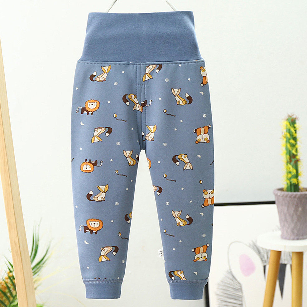 儿童保暖裤宝宝加绒秋裤高腰护肚男童女童打底裤婴幼儿秋冬季裤子