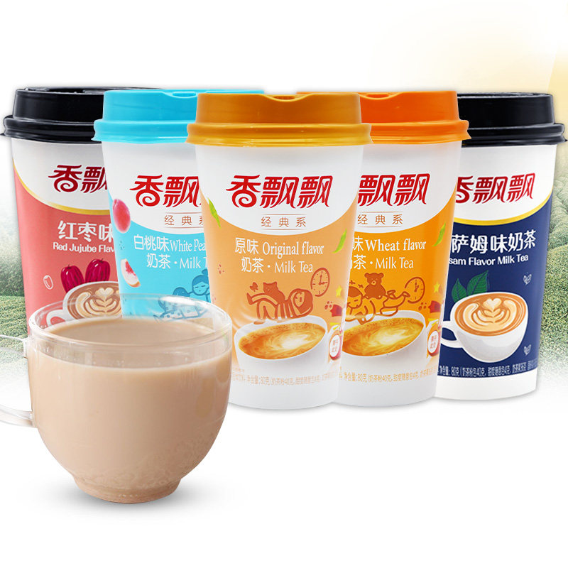 奶茶香飘飘20杯原味阿萨姆椰果杯装多口口味回味杯装奶茶