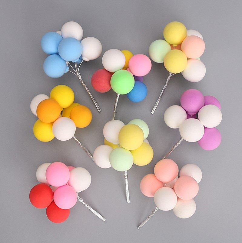 5枝包邮情人节告白气球插件马卡龙彩色圆球儿童节日装扮用品
