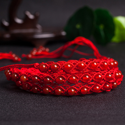 开光本命年红绳腰链女男红腰带红腰绳编织原创性感身体链转运礼物