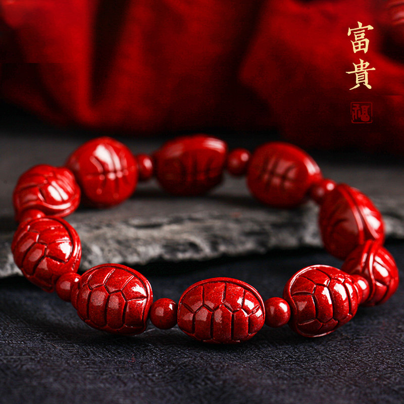 朱砂手串女正品天然原矿紫金富甲一方本命年手链手链