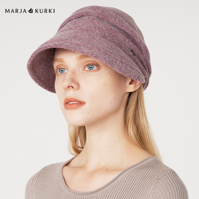 marjakurki玛丽亚古琦大檐贝雷帽子女款秋冬季法式复古毛毡帽子