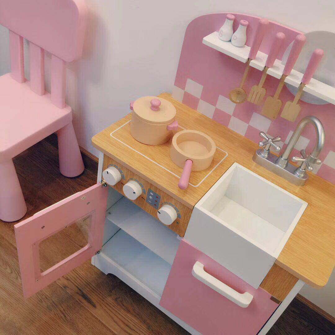 北欧宝宝过家家厨房玩具木制大号儿童做饭女男孩仿真煮饭玩具厨具