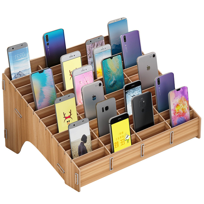 办公会议手机收纳盒桌面多格整理收纳架存放盒子收手机神器教室用