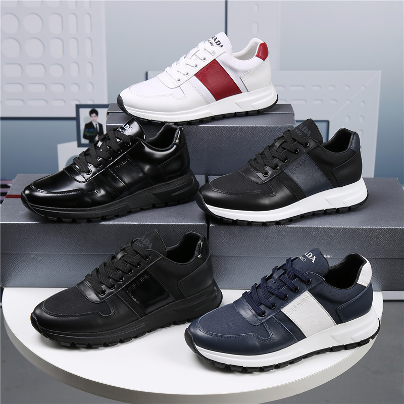 2022春夏新款男鞋牛皮拼接休闲鞋百搭系带运动跑鞋休闲潮牌男板鞋