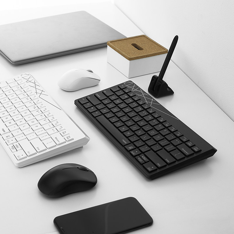 键盘无线雷柏k800蓝牙笔记本台式电脑便携键鼠套装键盘