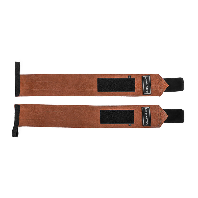 复古牛皮护腕健身加压助力带硬拉防滑运动护具