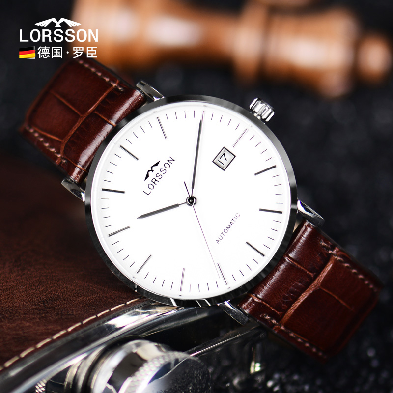 德国罗臣LORSSON品牌男士手表幽默原装进口商务防水自动机械表