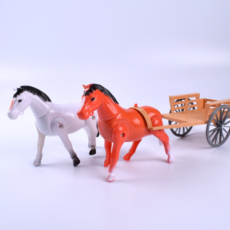 新款小马马拉车电动儿童玩具拉磨小朋友礼物绕桩马地摊电动