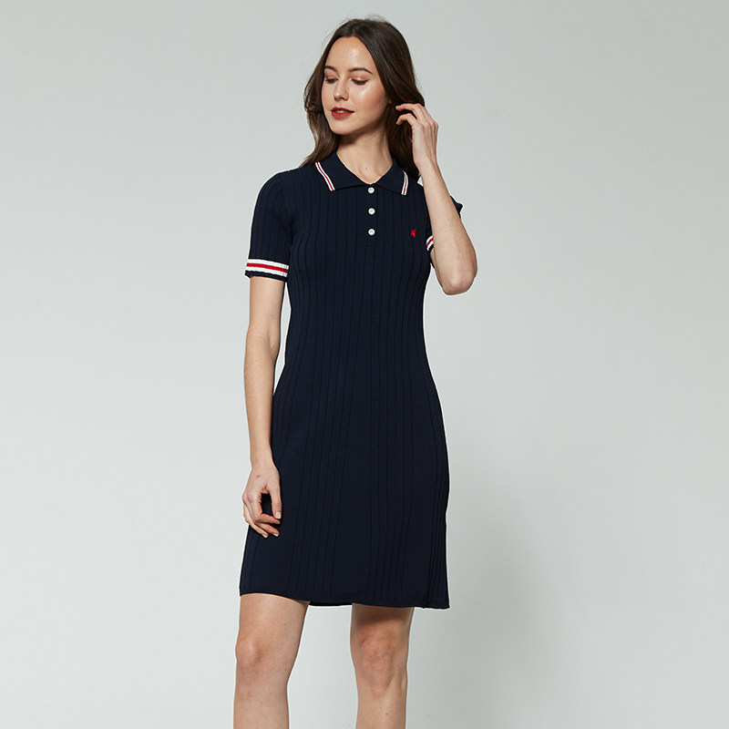 polo裙子sport夏季新款翻领连衣裙中长修身12m862597连衣裙