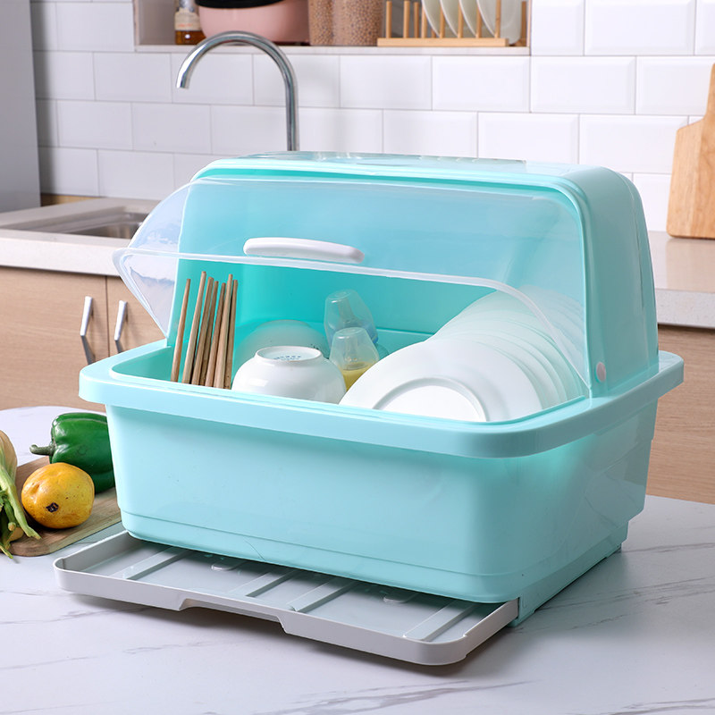 收纳厨房碗柜碗筷盒放碗盘箱沥水碗架家用用带厨房置物架