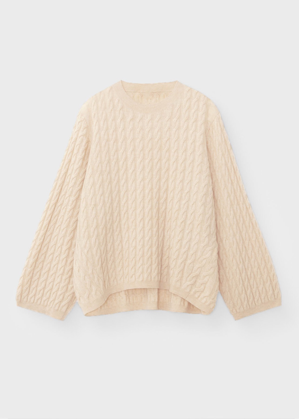 瑞典北欧小众ttleccio简约宽松慵懒羊绒绞花毛衣