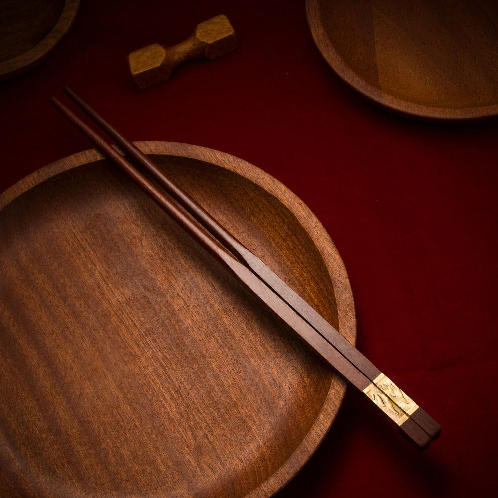 檀木高档筷子家用防滑耐高温精致中式高端实木筷子