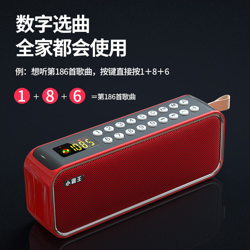 小霸王音量插卡立体声低音户外音响广场舞小型收音机插卡音箱