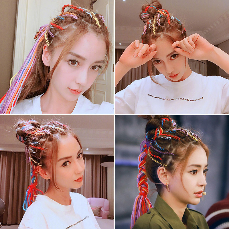编发马尾绳子辫头脏脏头饰彩带辫子彩绳脏辫发发饰
