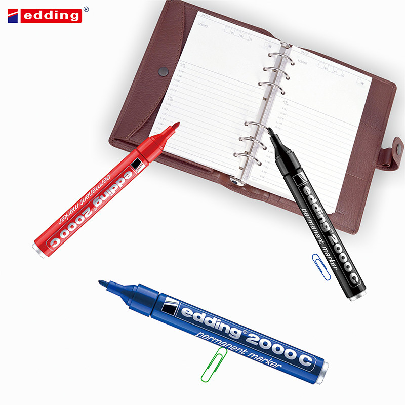 记号德国进口艾迪edding2000c油性马克可充可换头记号笔
