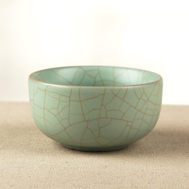 汝窑开片茶具个人品茗主人单杯茶特大号手工可养茶杯