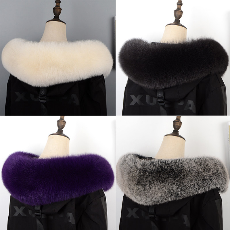 毛领子领子狐狸真毛羽绒服派克克服单卖貉单买帽领女围巾