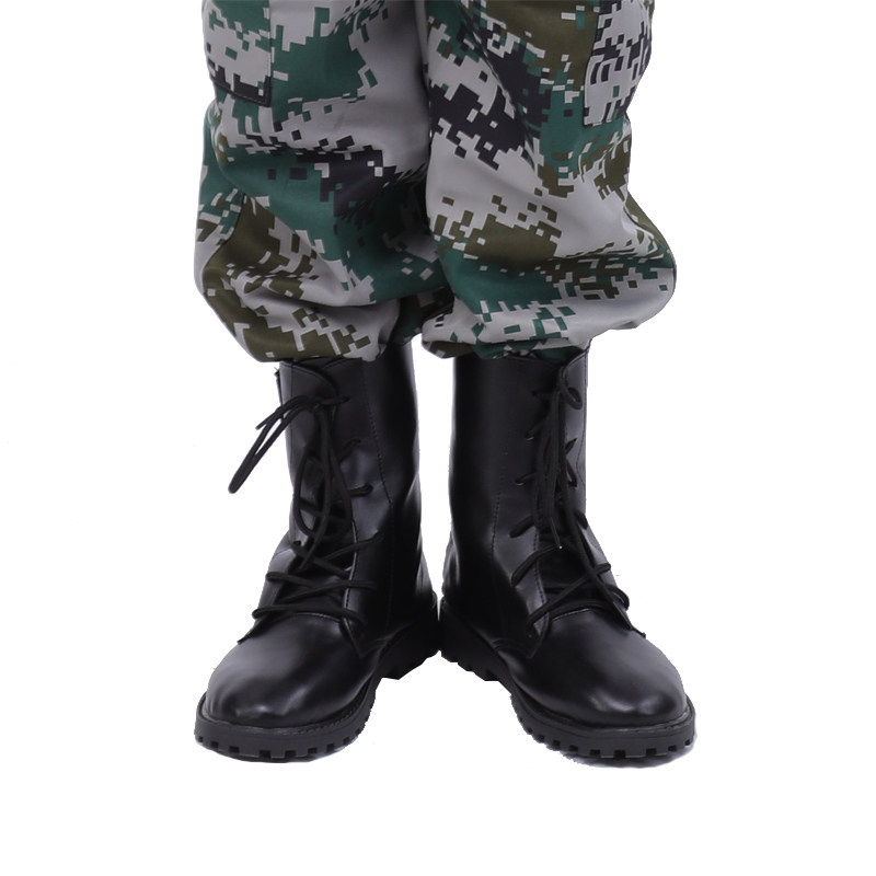 新款儿童军靴男女童鞋马丁靴中高帮单靴子特种兵作战靴学生军训靴