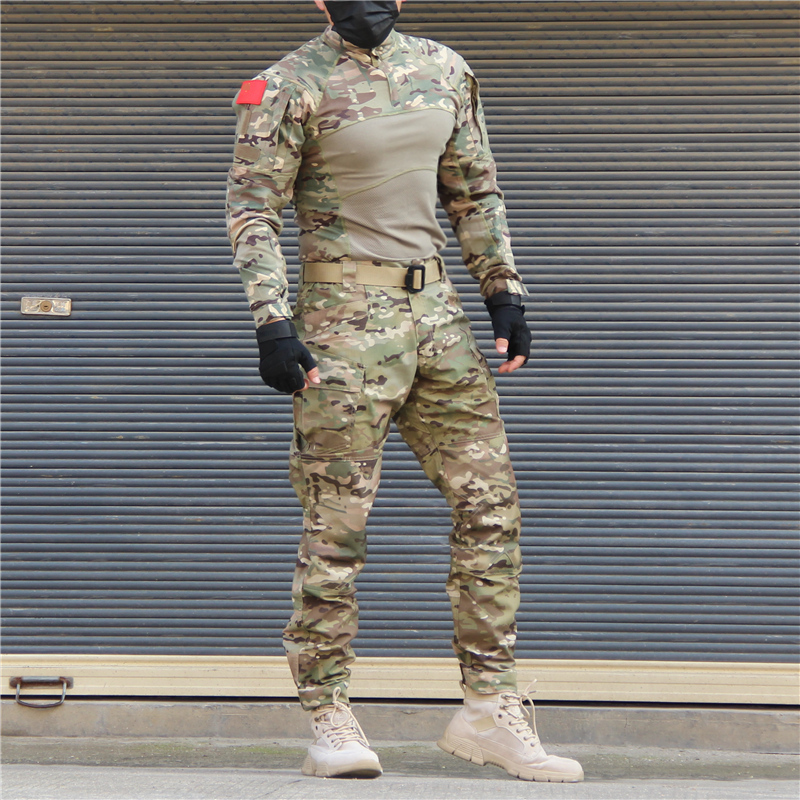 春夏男女青蛙服套装纯棉迷长彩袖短袖作训服户外特种战术蛙服套装