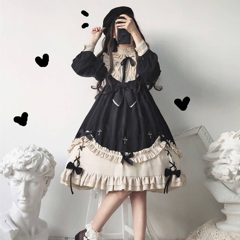 原创设计星辰物语op复古优雅欧式秋冬洛丽塔连衣裙