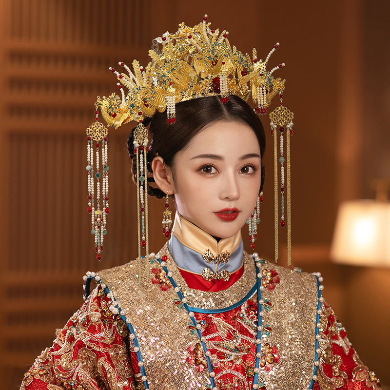 凤冠明制头饰新娘汉服婚嫁发冠新款中式婚礼发饰