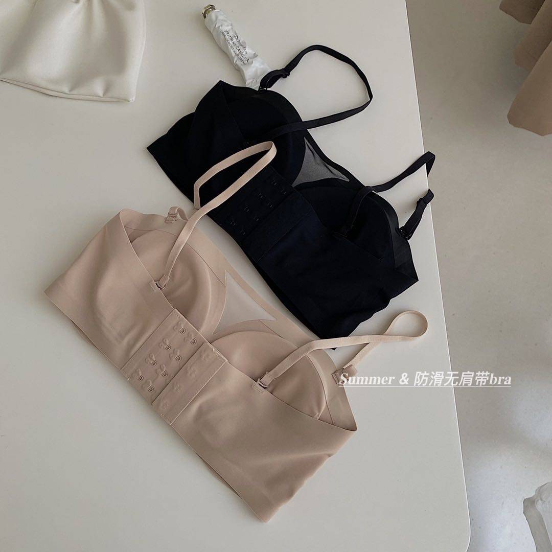 仙女女网防滑可拆卸肩带bra细带钢圈内衣吊带文胸