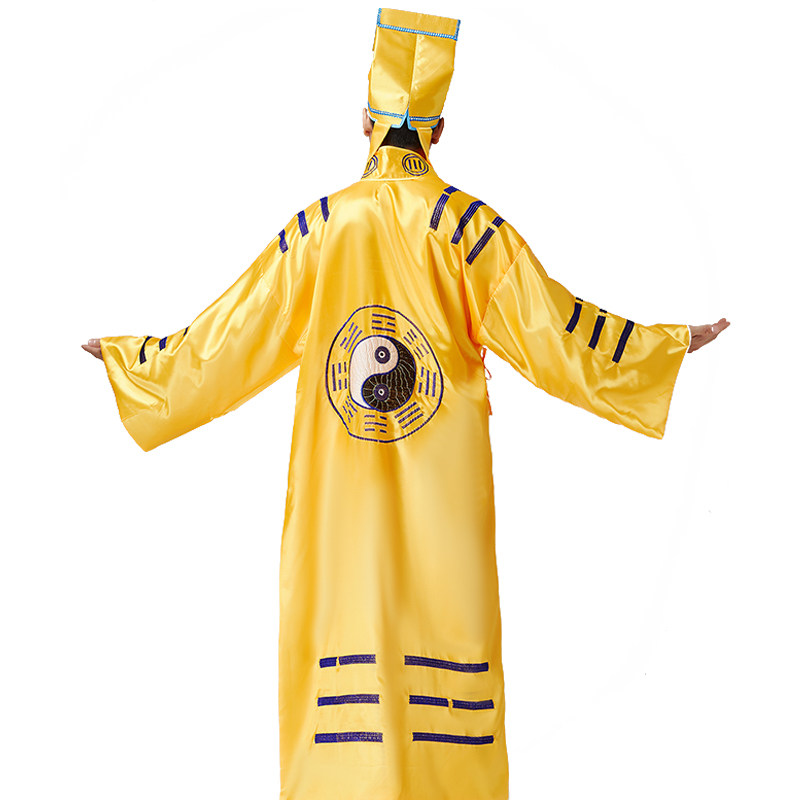 道士长褂拂尘用品戏服影视黄袍道袍太极服装民族服装
