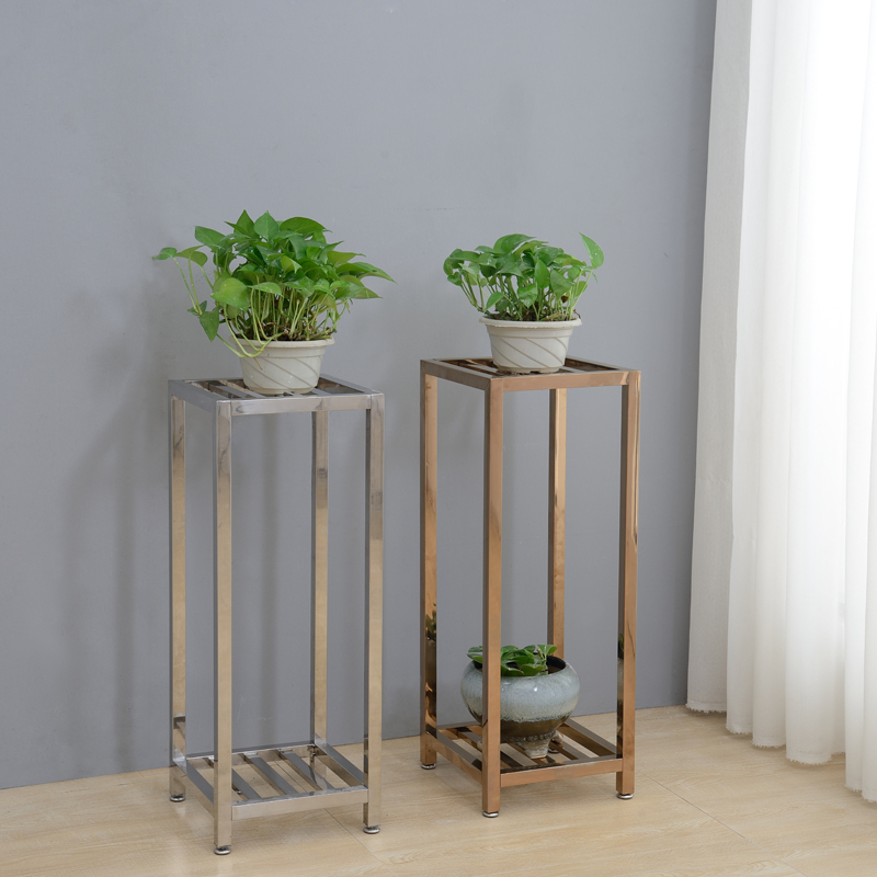 定做奇石鱼缸底座轻奢花凳方形定制金方形焊接花架