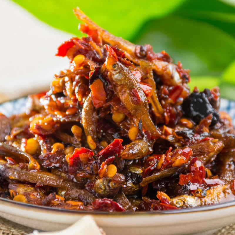 毛阿婆即食下零食休闲辣味香麻鱼干毛毛小鱼180g即食鱼零食