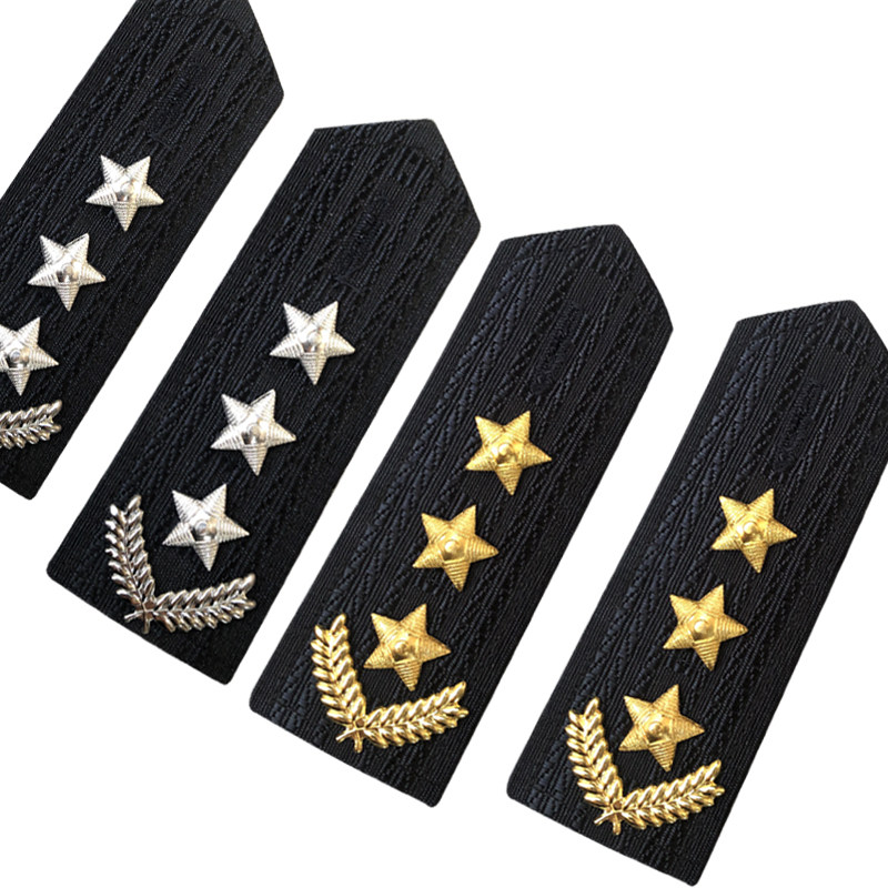 卡佑服饰 金属麦穗肩章金属五角星简章保安三星肩章金属麦穗领花 - 卡