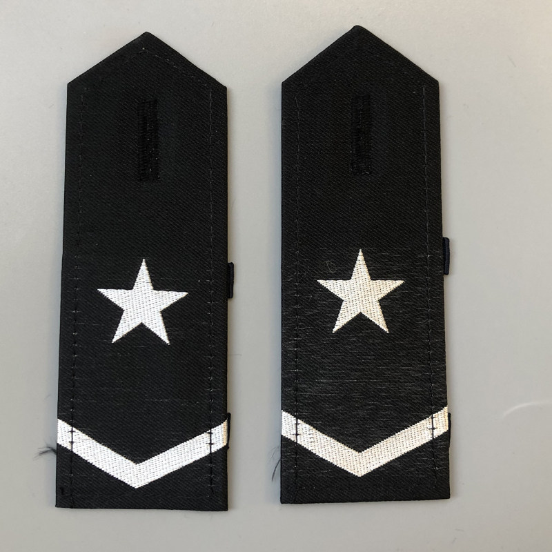 保安一杠一星肩章黄白两色肩牌3号硬简章 五角星肩章物业制服标志