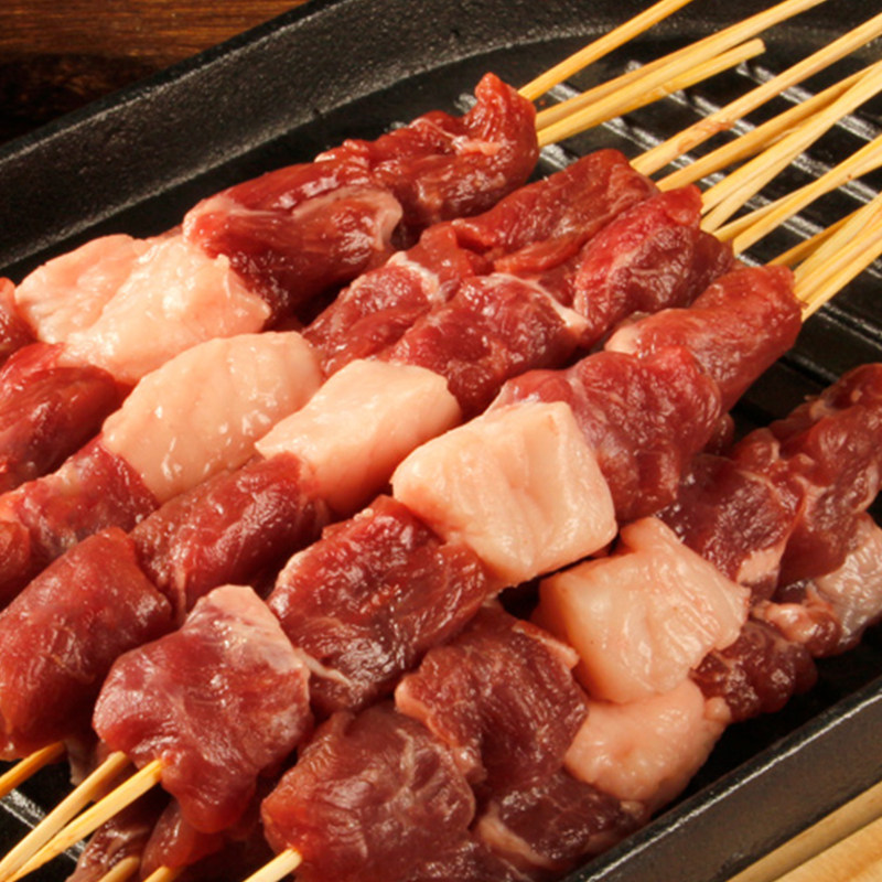 青海羊肉串大串60串青藏高原新鲜羊后腿半成品冷冻烧烤食材包邮