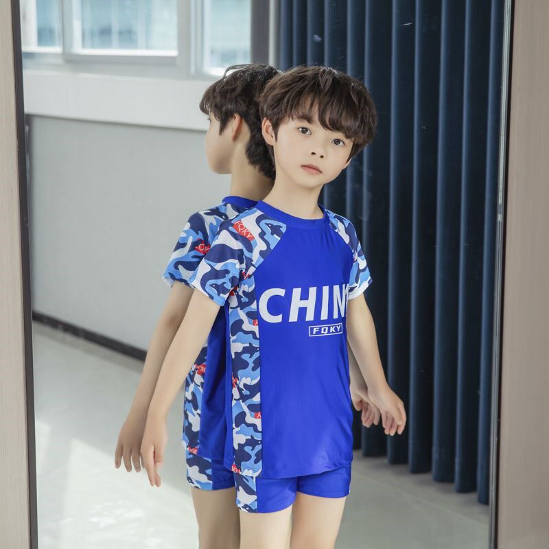 泳裤新品爆卖男童分体儿童中大童胖男孩游泳儿童泳衣