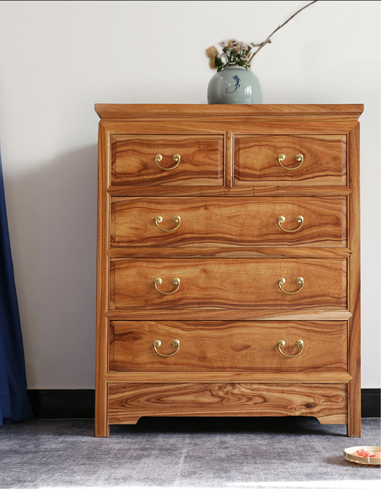 樟木香樟储物实木家具中式卧室新中式柜子抽屉收纳斗柜
