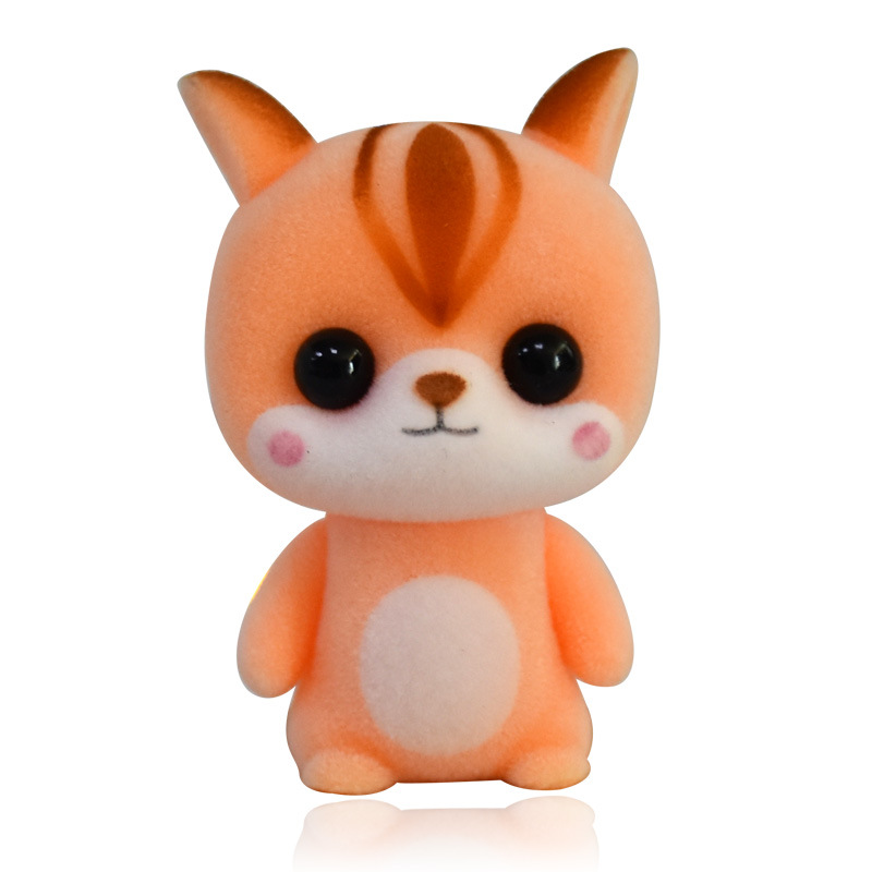 爆款网红植绒小动动物玩具精致橙色松鼠塑胶娃娃